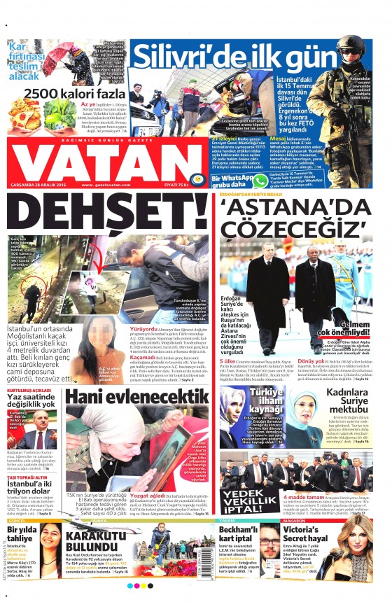 28 Aralık 2016 gazete manşetleri - 511