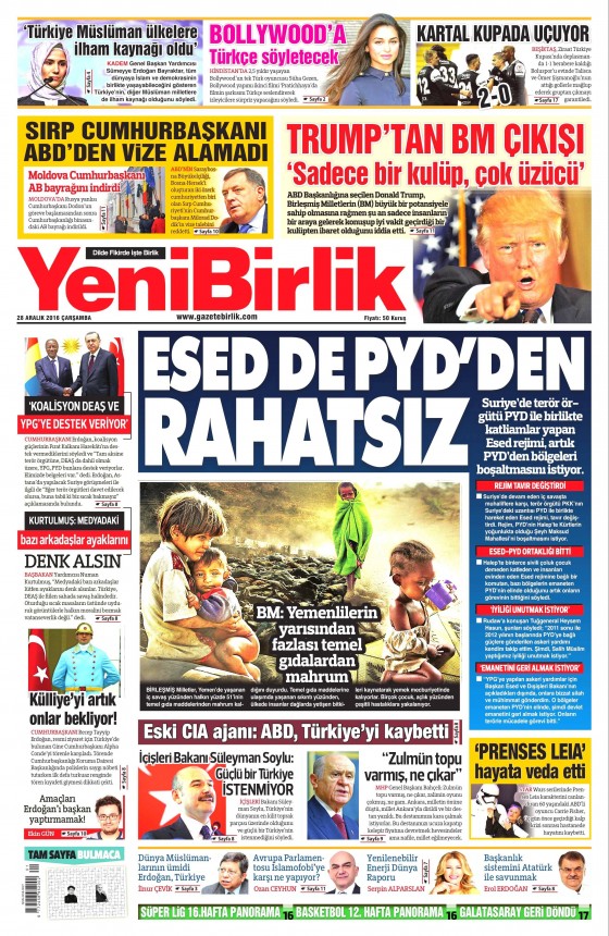 28 Aralık 2016 gazete manşetleri - 529
