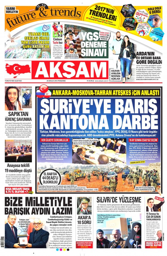 29 Aralık 2016 gazete manşetleri - 2