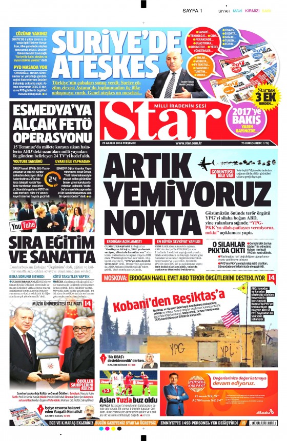 29 Aralık 2016 gazete manşetleri - 9
