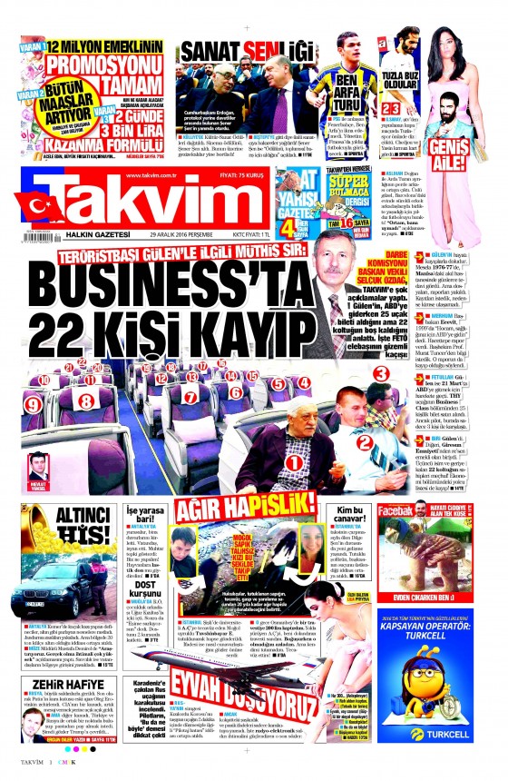 29 Aralık 2016 gazete manşetleri - 12
