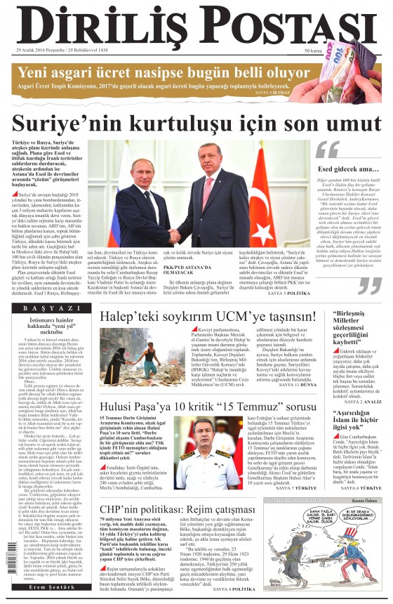 29 Aralık 2016 gazete manşetleri - 22