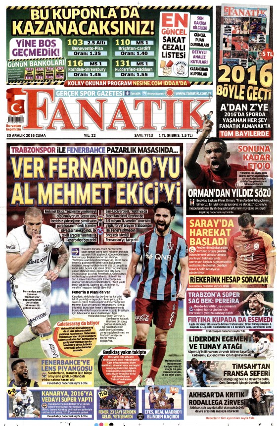 30 Aralık 2016 gazete manşetleri - 8