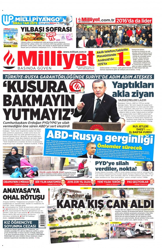 30 Aralık 2016 gazete manşetleri - 5