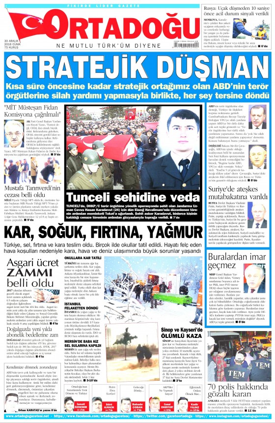 30 Aralık 2016 gazete manşetleri - 7