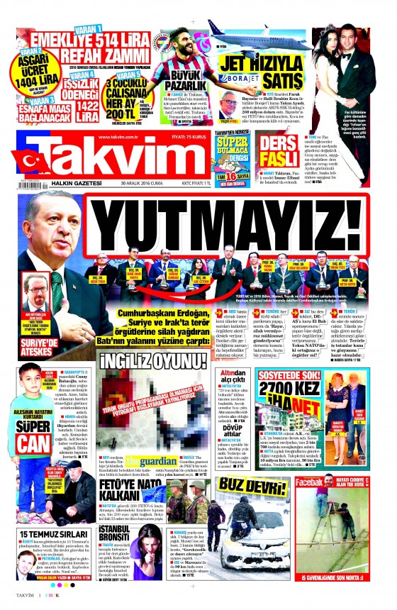 30 Aralık 2016 gazete manşetleri - 11