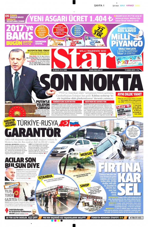 30 Aralık 2016 gazete manşetleri - 12