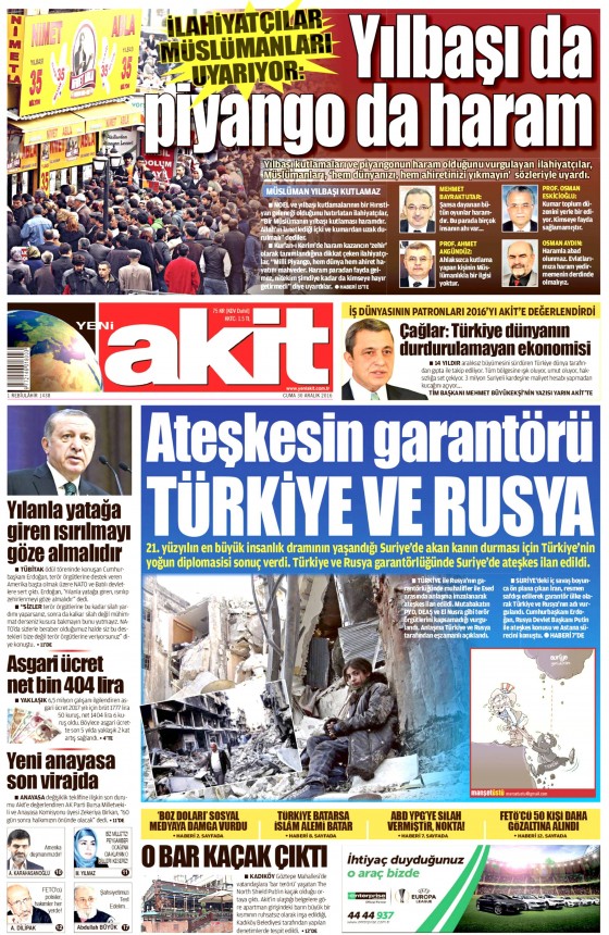 30 Aralık 2016 gazete manşetleri - 18