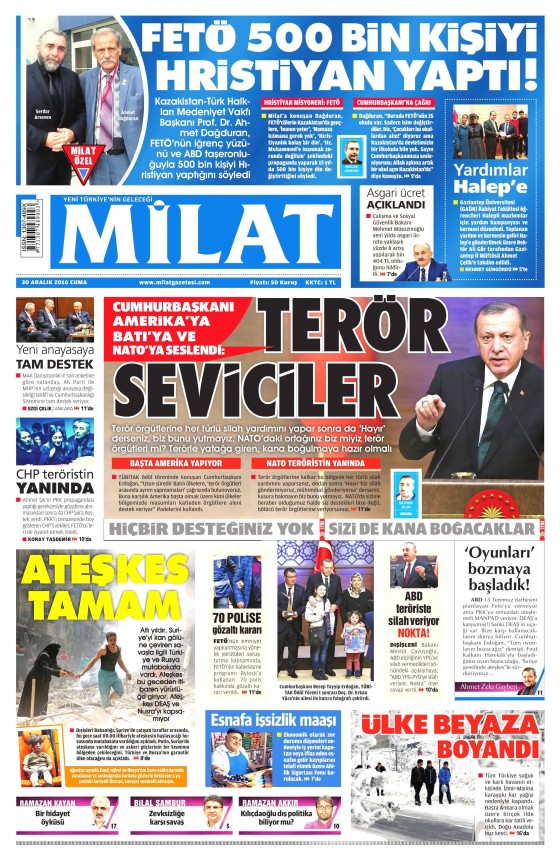 30 Aralık 2016 gazete manşetleri - 19