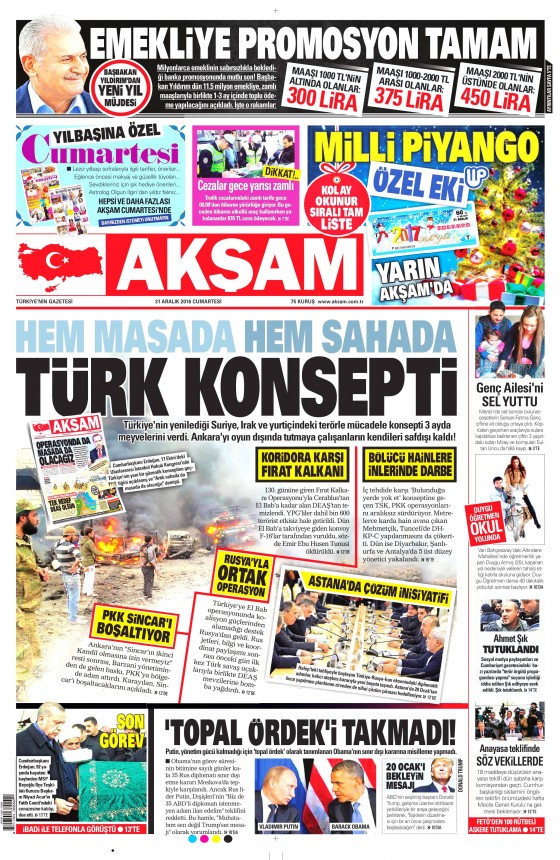 1 Ocak 2017 gazete manşetleri - 608