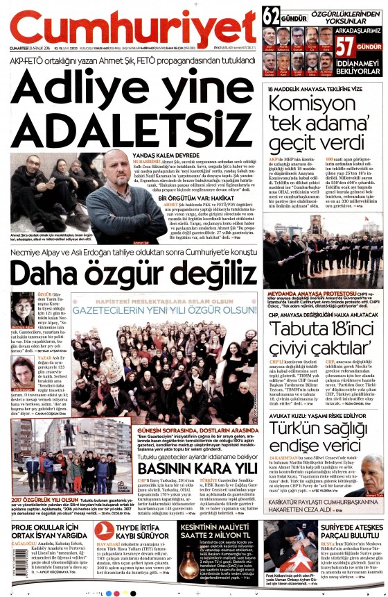 1 Ocak 2017 gazete manşetleri - 610