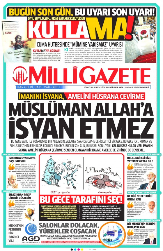 1 Ocak 2017 gazete manşetleri - 617