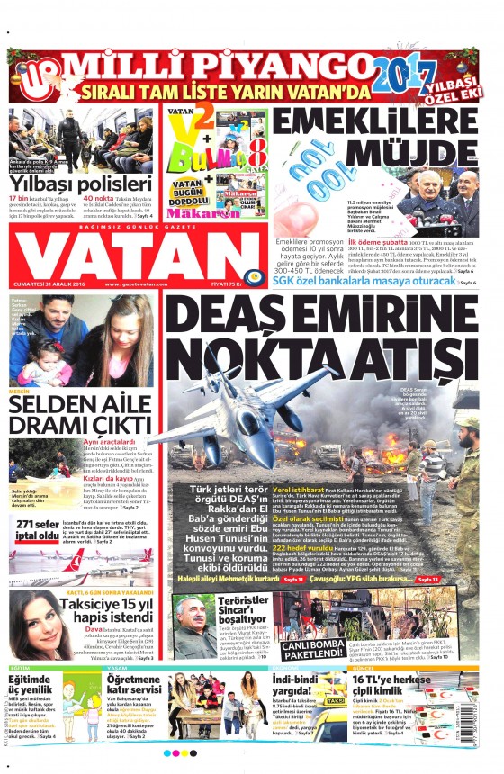 1 Ocak 2017 gazete manşetleri - 627