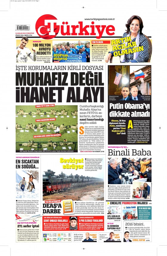 1 Ocak 2017 gazete manşetleri - 628
