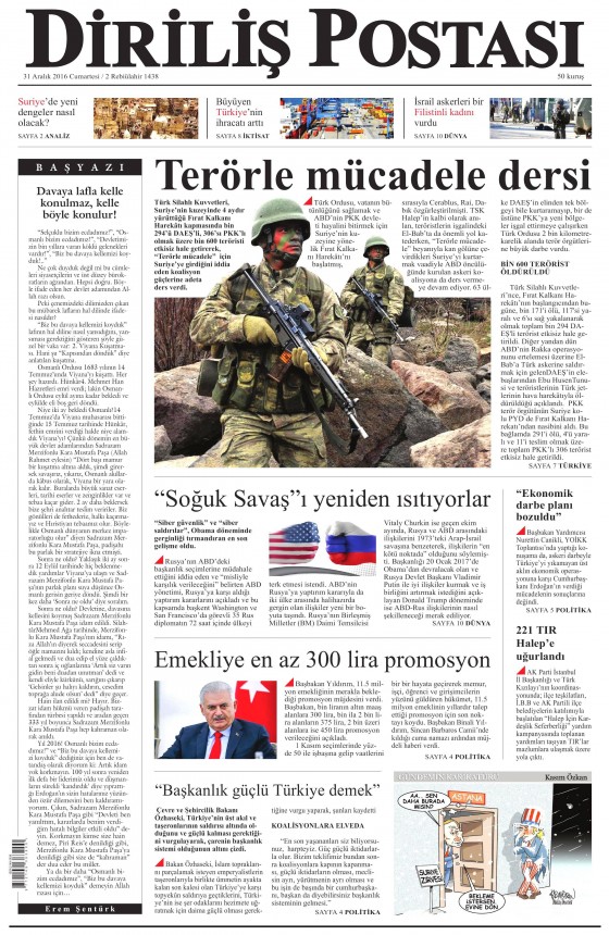 1 Ocak 2017 gazete manşetleri - 640