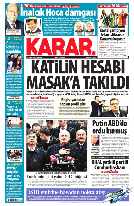 1 Ocak 2017 gazete manşetleri - 644