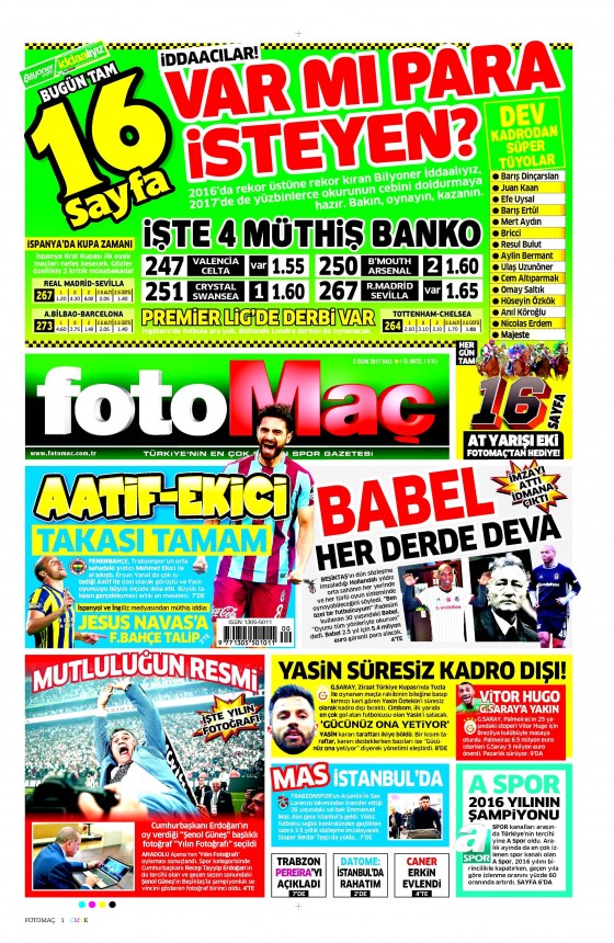 3 Ocak 2017 gazete manşetleri - 10