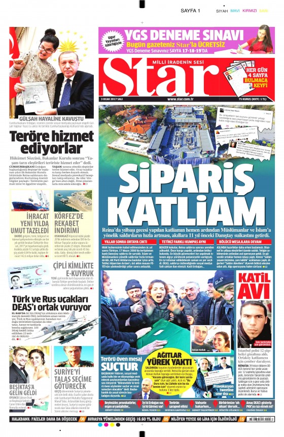 3 Ocak 2017 gazete manşetleri - 13