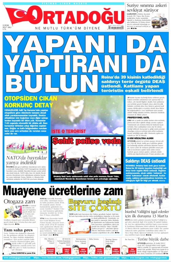 3 Ocak 2017 gazete manşetleri - 12