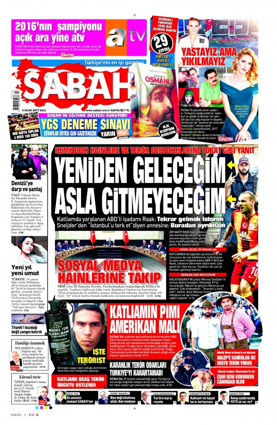 3 Ocak 2017 gazete manşetleri - 6
