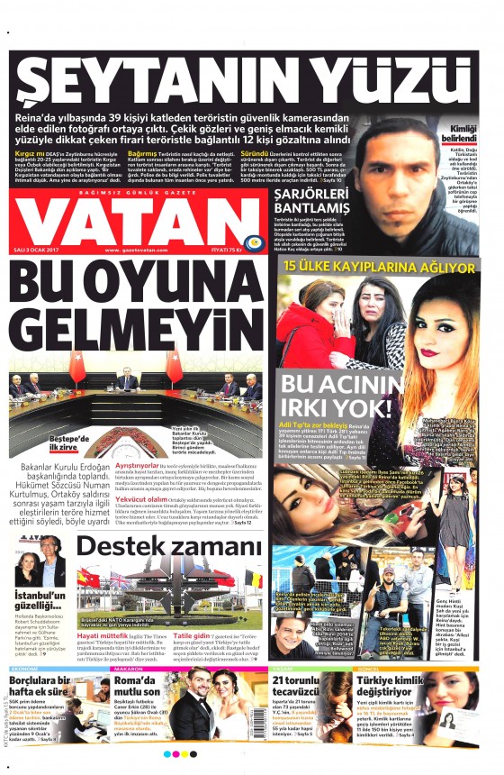 3 Ocak 2017 gazete manşetleri - 15