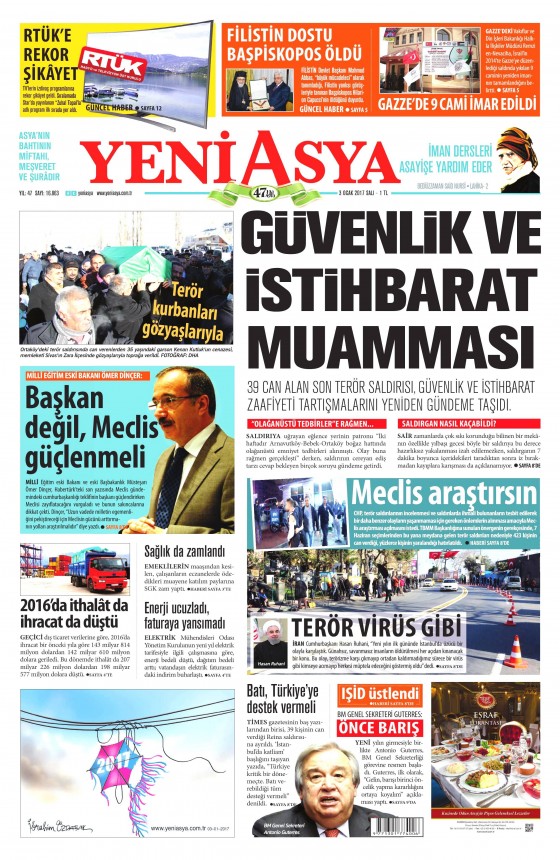 3 Ocak 2017 gazete manşetleri - 5