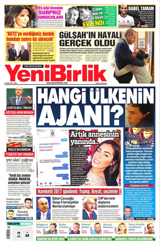 3 Ocak 2017 gazete manşetleri - 26