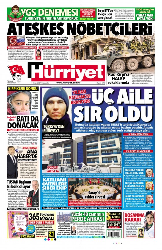 4 Ocak 2017 gazete manşetleri - 779