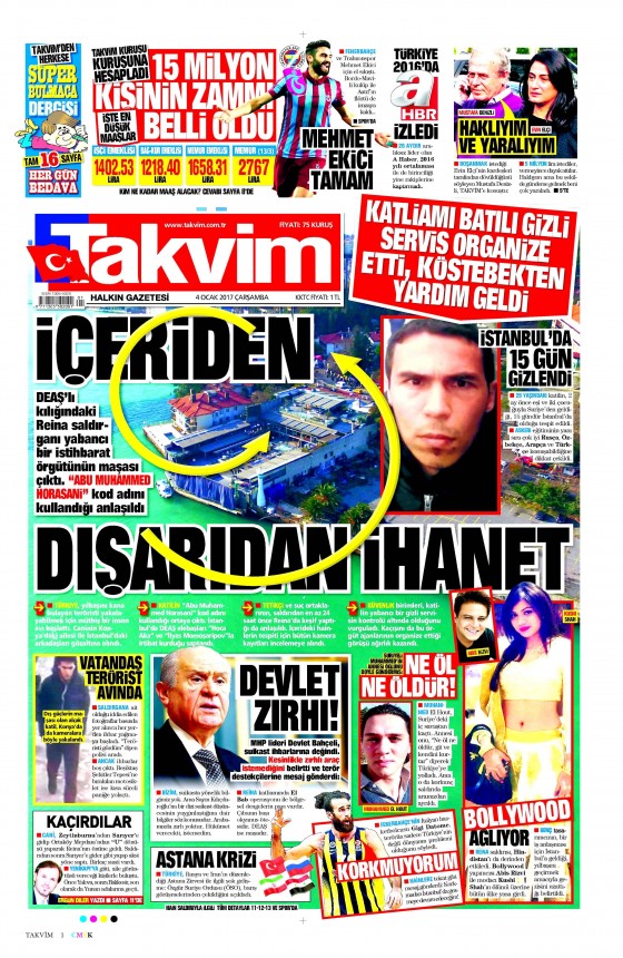 4 Ocak 2017 gazete manşetleri - 786