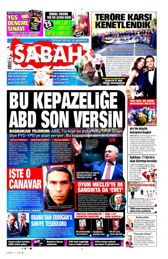 4 Ocak 2017 gazete manşetleri - 788