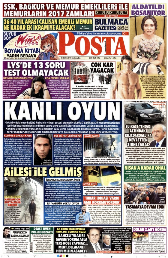 4 Ocak 2017 gazete manşetleri - 789