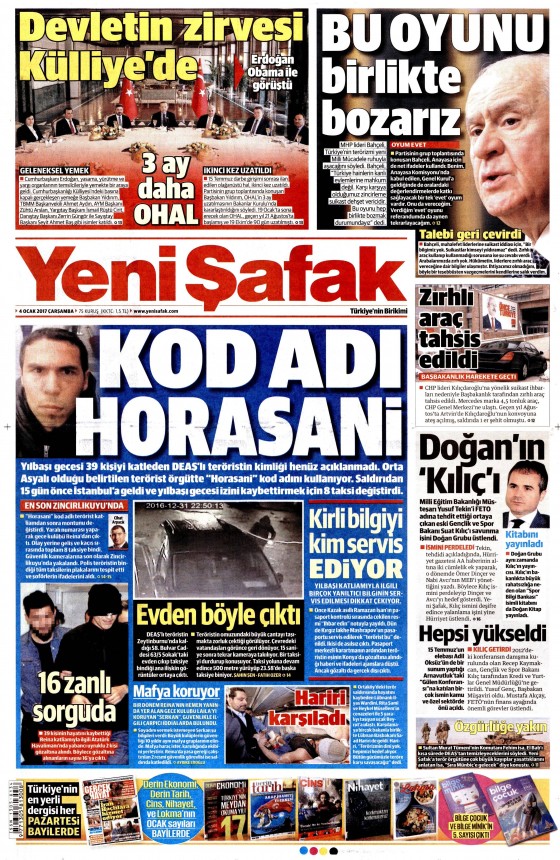 4 Ocak 2017 gazete manşetleri - 799