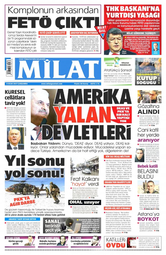 4 Ocak 2017 gazete manşetleri - 802