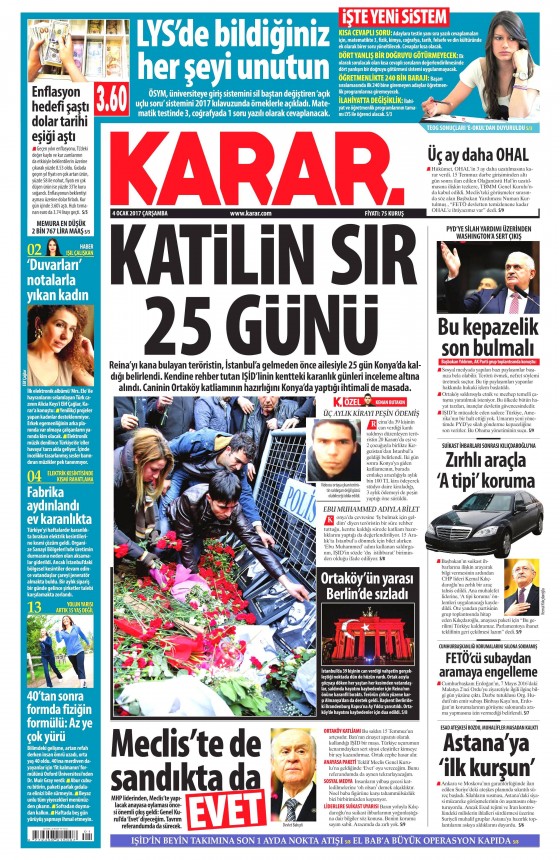 4 Ocak 2017 gazete manşetleri - 806