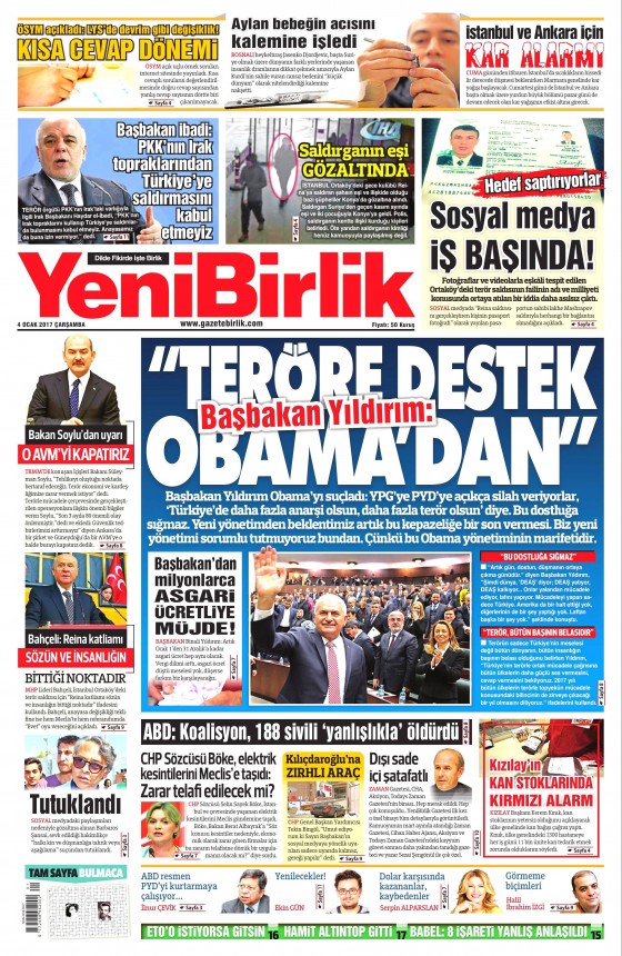 4 Ocak 2017 gazete manşetleri - 810