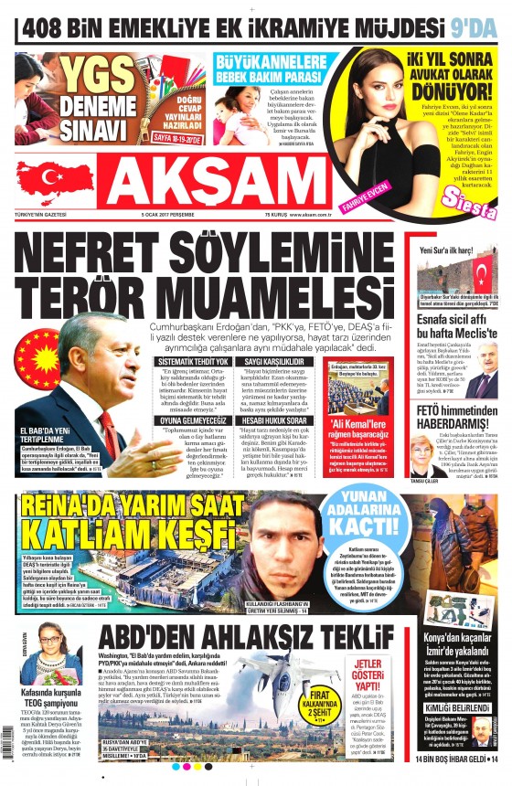 5 Ocak 2017 gazete manşetleri - 811