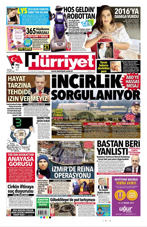 5 Ocak 2017 gazete manşetleri - 815