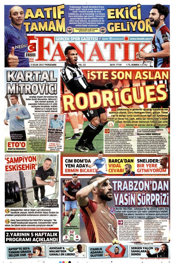 5 Ocak 2017 gazete manşetleri - 817