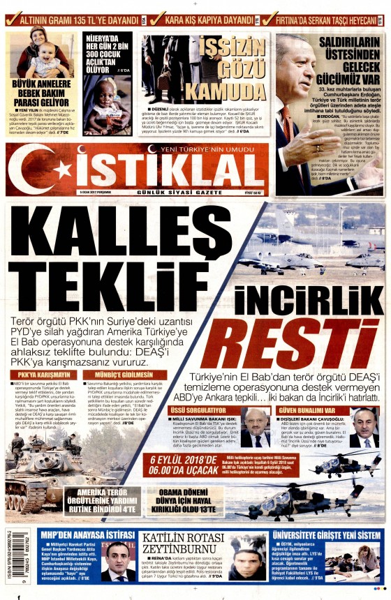 5 Ocak 2017 gazete manşetleri - 820