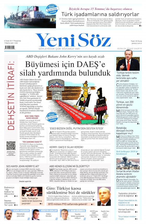 5 Ocak 2017 gazete manşetleri - 845