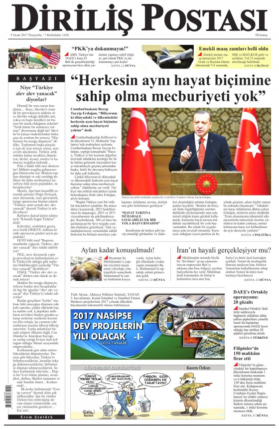 5 Ocak 2017 gazete manşetleri - 847