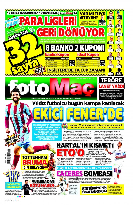 6 Ocak 2017 gazete manşetleri - 862