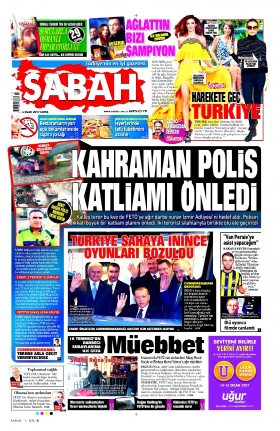 6 Ocak 2017 gazete manşetleri - 866