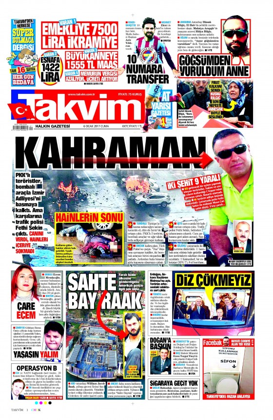 6 Ocak 2017 gazete manşetleri - 865
