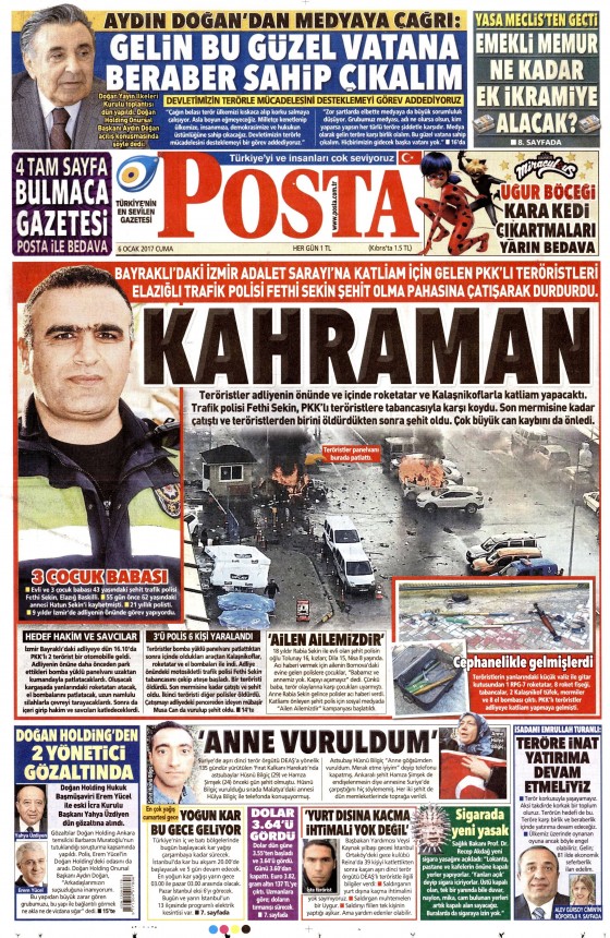 6 Ocak 2017 gazete manşetleri - 867