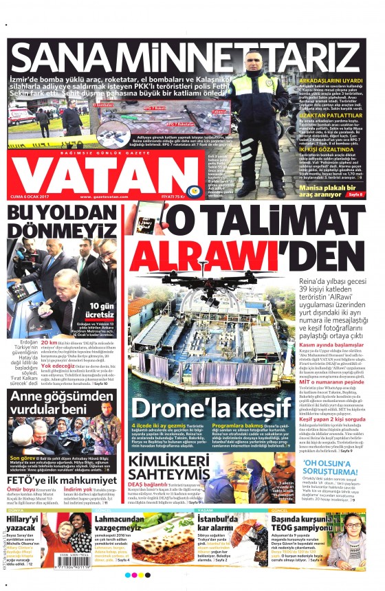 6 Ocak 2017 gazete manşetleri - 870