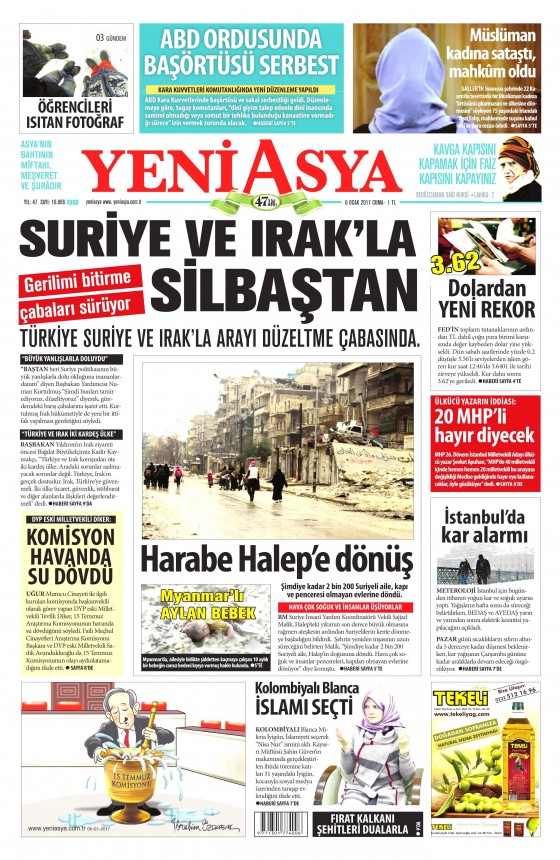 6 Ocak 2017 gazete manşetleri - 871