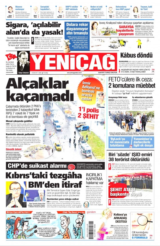 6 Ocak 2017 gazete manşetleri - 873