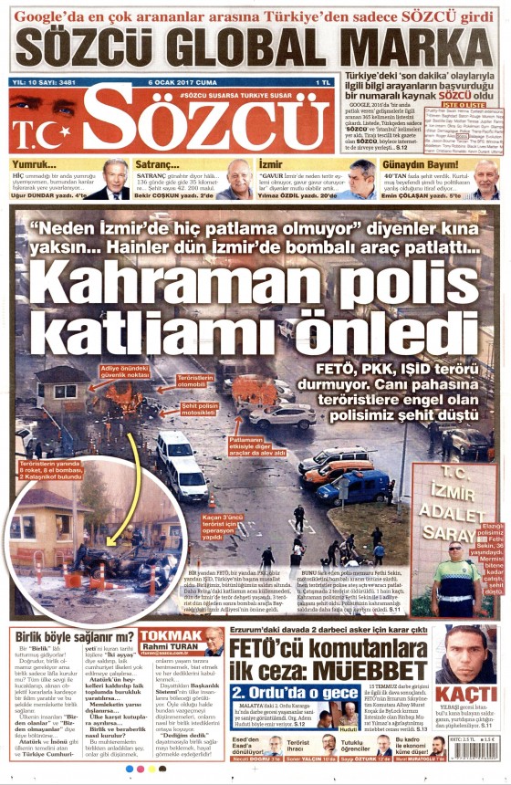 6 Ocak 2017 gazete manşetleri - 877