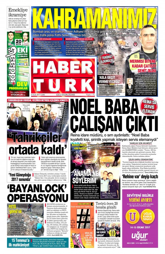 6 Ocak 2017 gazete manşetleri - 881